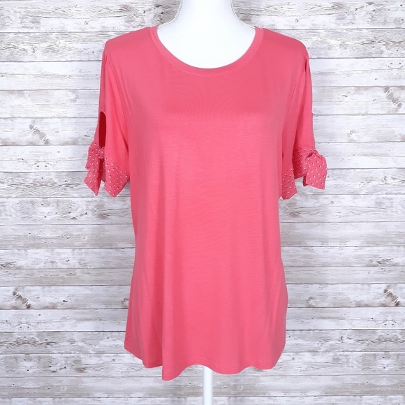Maison Jules Tops - Maison Jules Top XL Tie Sleeves Orange 224